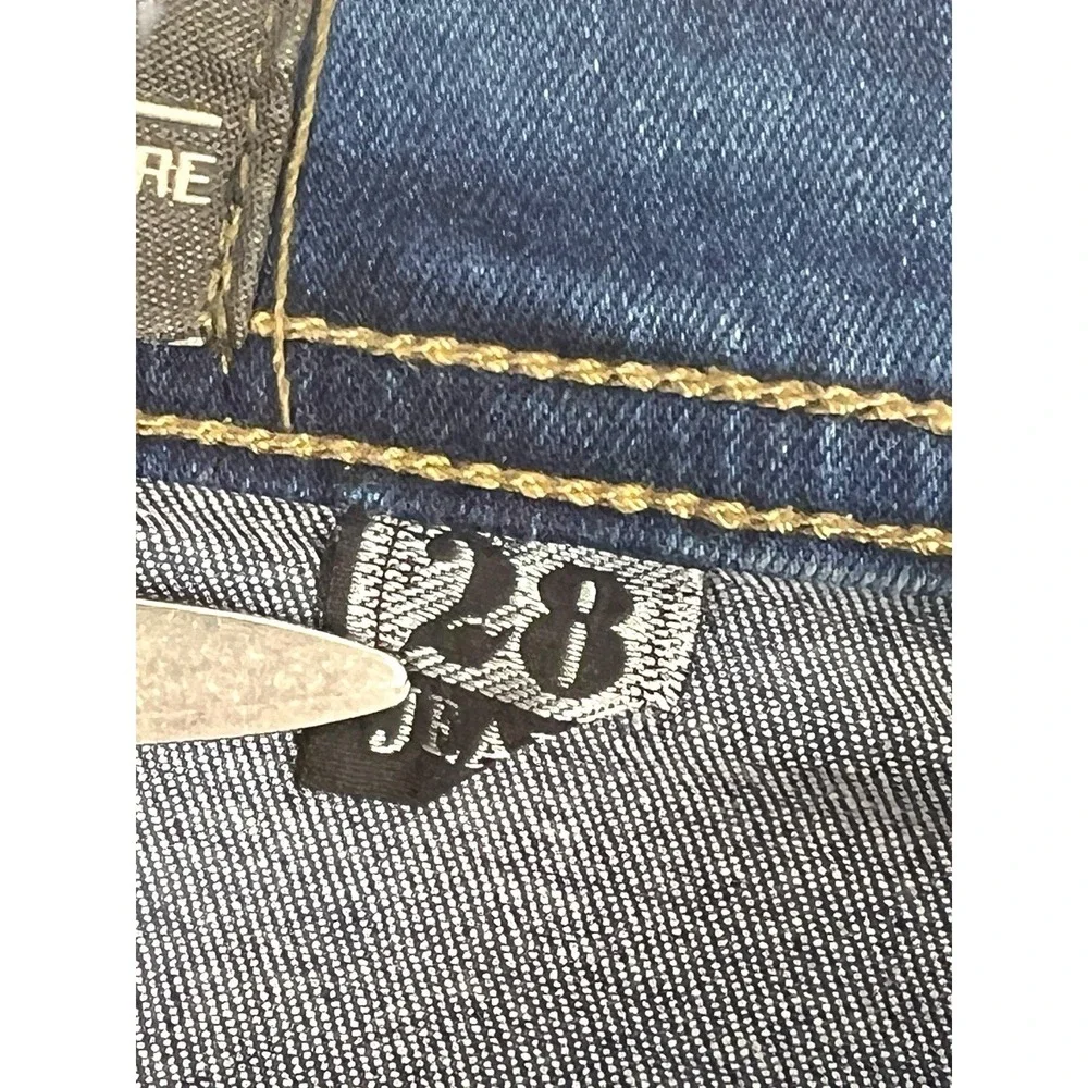 Skateboard Distressed Skinny Jeans Men's Blue‎ Ripped Frayed Hem Stretch Size 28